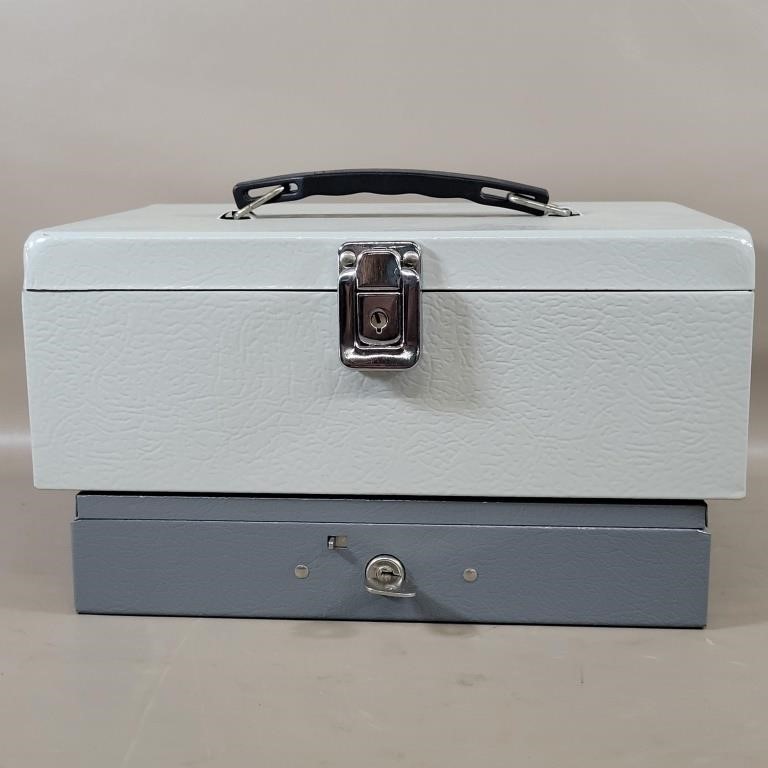 PAIR OF CASH BOXES WITH KEYS