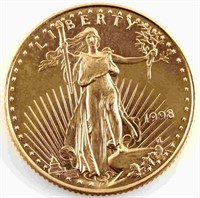 1998 GOLD 1/4 OZT AMERICAN EAGLE $10.00 BU COIN