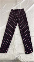 Pink polkadot leggings, small medium