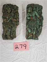 Pair of Jade Indian Statues