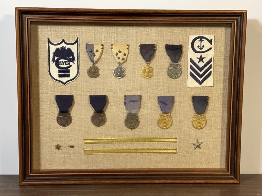 Framed Culver Military Academy Badges