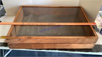 Wood display case, 29'' x 21.5''x 7''