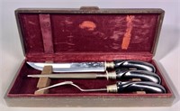 3 piece carving set in case, "Flint", 5.5" x 15"