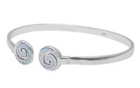 Silver White Opal Creation Spiral Bracelet
