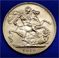 1910-P Australia Gold Sovereign .917 Gold, 8
