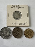 Mexico 1942 10 Centavos (Mint Error?), 1967 5