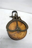 Antique Wood Pulley 12"T