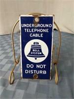 Porcelain sign - Underground bell systems