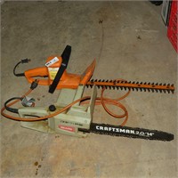 B&D Hedge Trimmer & Craftsman Chain Saw Electric