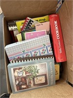 Box of cookbooks
