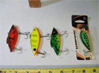 3 Rattle Traps & 1 Bomber Fishing Lures