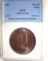 1964 Dollar NNC MS66 Charlottetown