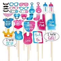 Boy or Girl Baby Shower Photo Booth Props, Blue