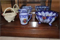 Lot - Portugal Scalloped Top Bowl, Pitcher, Cup