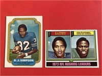 1974 Topps O.J. Simpson Lot of 2 Cards