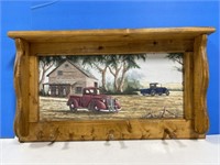 Wooden Rack with Painted Background, 13x23 "