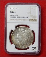 1923 S Peace Silver Dollar NGC MS63