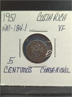 1951 Costa Rica coin