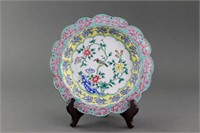 Chinese Canton Enameled Cloisonne Plate