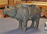 Bronze Rhinoceros Form Garden Seat Or Table