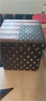 American flag pattern stool with compartment