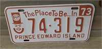 The Place ot be in 73 Centennial PEI License plate