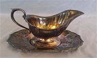 Silver plated gravy boat