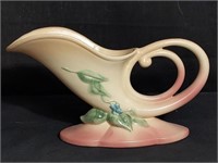 Hull Pottery cornucopia vase. 12"W x 6.5"H. JA