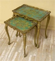 Gilt Florentine Nest of Two Tables.  2 pc.