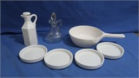 Corningware Serving Dish, Oil & Vineger, Coasters