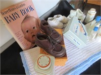 Baby Book, Quilted Pad, Shoes, Vintage Baby Needs