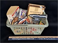 Misc Vintage Items in Plastic Tote