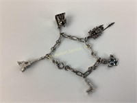 Sterling charm bracelet 22 grams