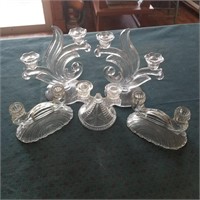 VTG GLASS CANDLE HOLDERS