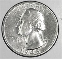 1948-S USA 90% Silver Washington Quarter