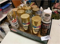 Assorted Gold & Silver Spray Paint - Partials