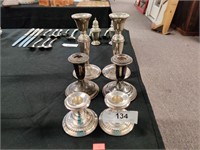 6 Sterling Silver weighted candle holders