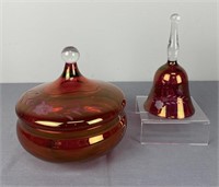 Cranberry Bell & Candy Dish