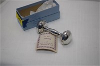 Web Pewter Baby Rattle w/ Box