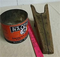 Vintage wooden boot remover with vintage smoking