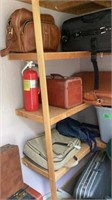 Suitcases, briefcases, stools, lock box, walker &