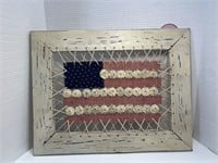 Beautiful Wooden Frame with Cloth American Flag