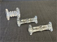 Clear art glass knife rests (3)