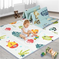 Baby Play Mat 71" x 59", Foldable, Reversible, Des
