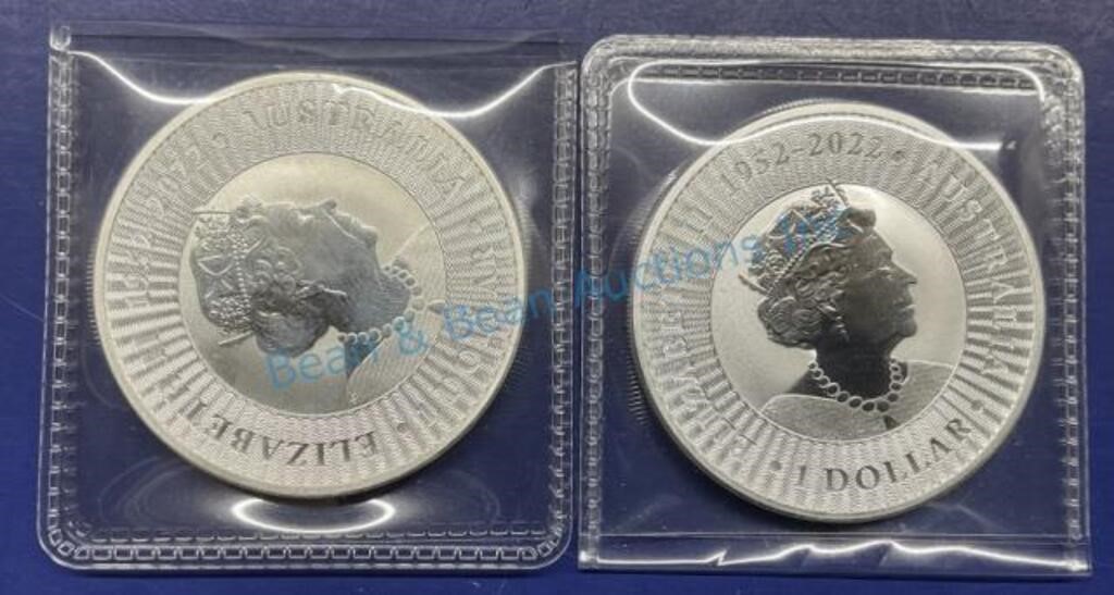 1 ounce silver Elizabeth II coins