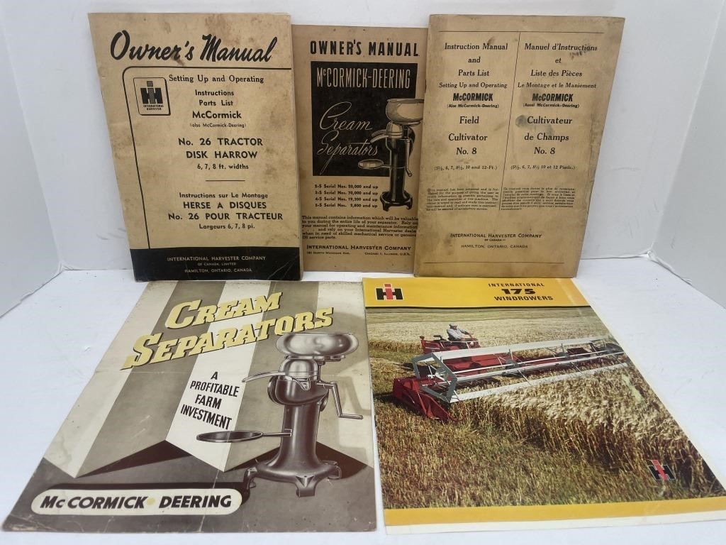 Collection of vintage equipment manuals. Includes