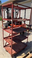 5 tier metal shelf on castors