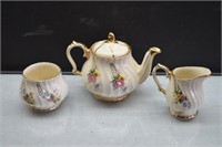 Sadler England Gold Gilded Floral Tea Set