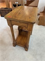Narrow oak end table