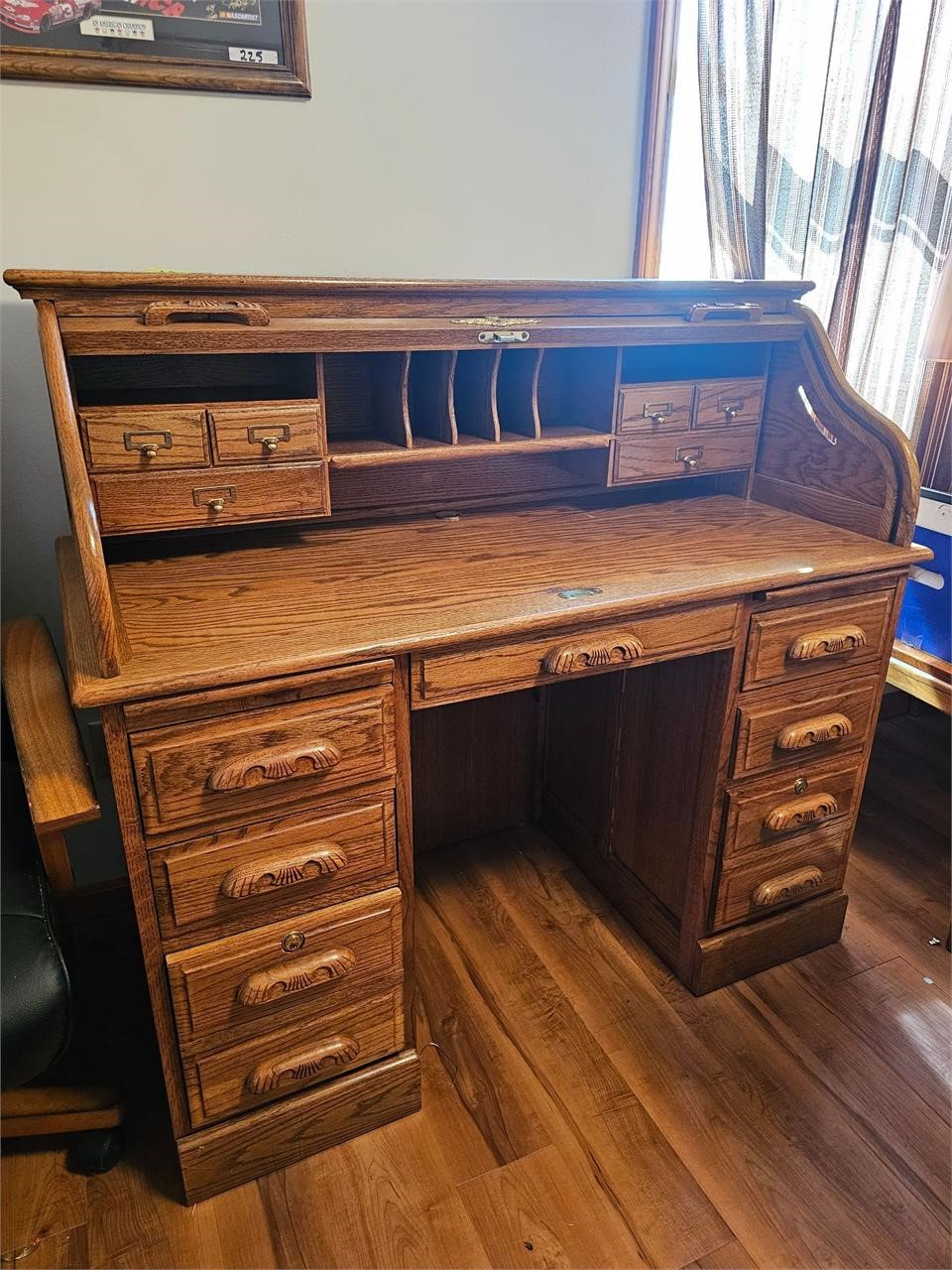 4' Oak Rolltop Desk